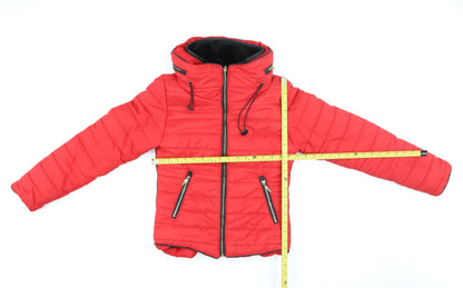 Womens UK Size S Rising Red Puffer Jacket