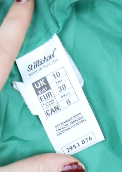 Womens UK Size 10 Marks and Spencer Green Anorak Coat
