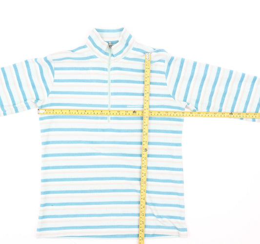 Craghoppers Women's Blue Striped Fleece Half Zip Jacket Size 10