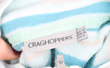 Craghoppers Women's Blue Striped Fleece Half Zip Jacket Size 10