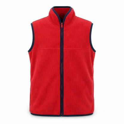 Mini Boden Boys Red Fleece Bodywarmer Waistcoat 11-12 Years Full Zip Polyester