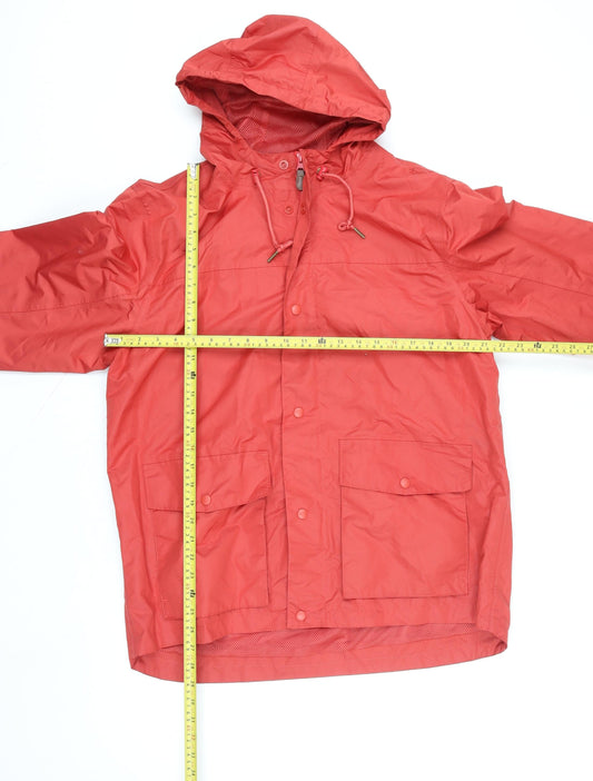 Mens UK Size L Cotton Traders Red Rain Coat