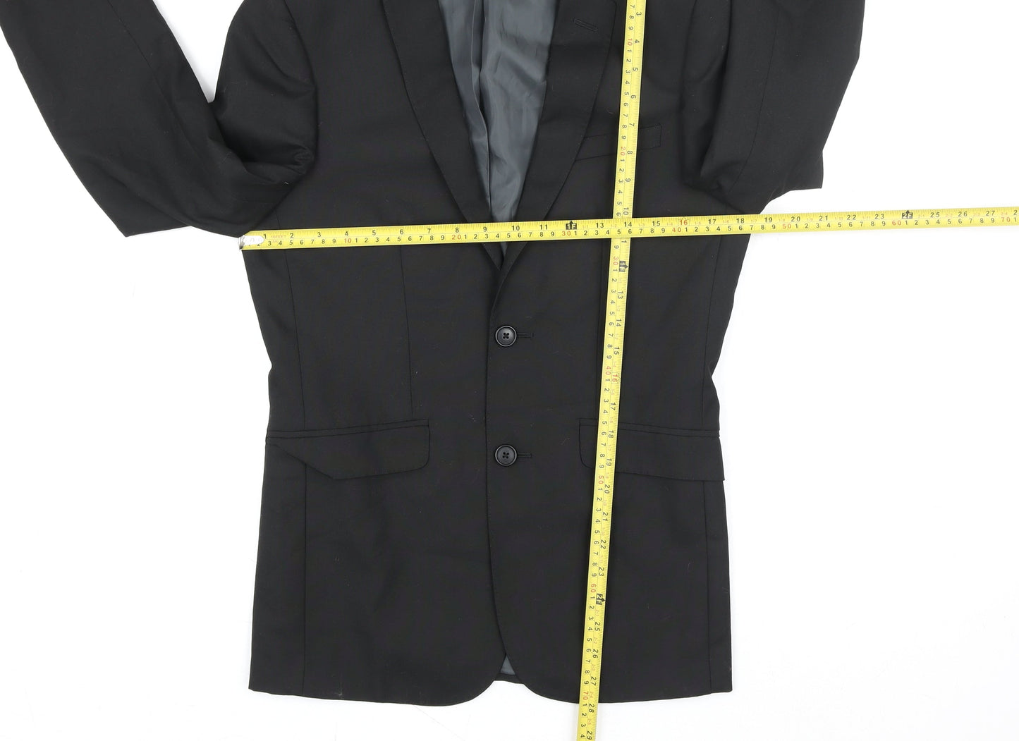 Marks and Spencer Women's Black Regular Fit Two-Button Blazer Size M