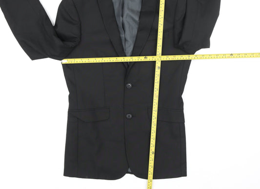 Marks and Spencer Women's Black Regular Fit Two-Button Blazer Size M