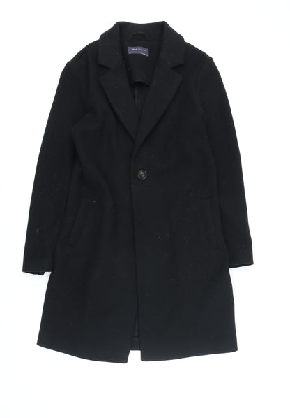 Womens UK Size 8 Marks and Spencer Black Overcoat