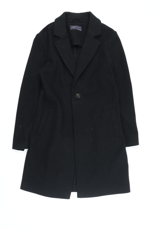 Womens UK Size 8 Marks and Spencer Black Overcoat