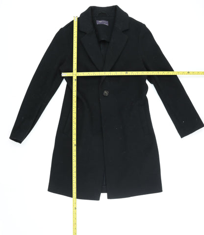 Womens UK Size 8 Marks and Spencer Black Overcoat