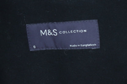 Womens UK Size 8 Marks and Spencer Black Overcoat