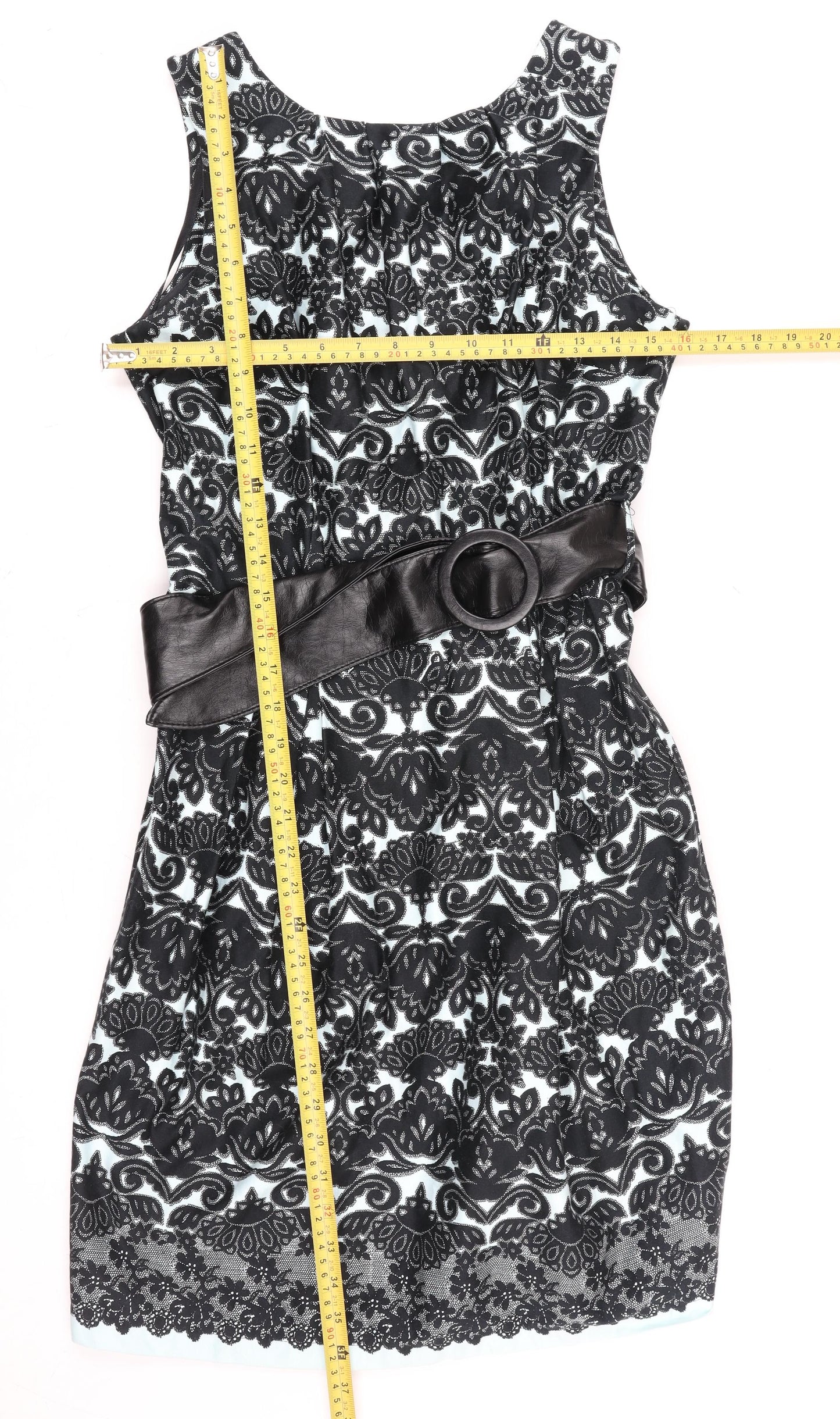 Dorothy Perkins Women’s Black Floral Bodycon Knee Length Dress Size 14