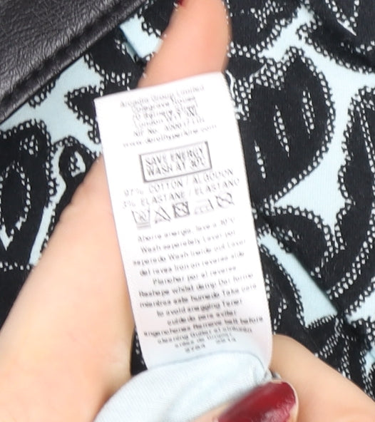 Dorothy Perkins Women’s Black Floral Bodycon Knee Length Dress Size 14