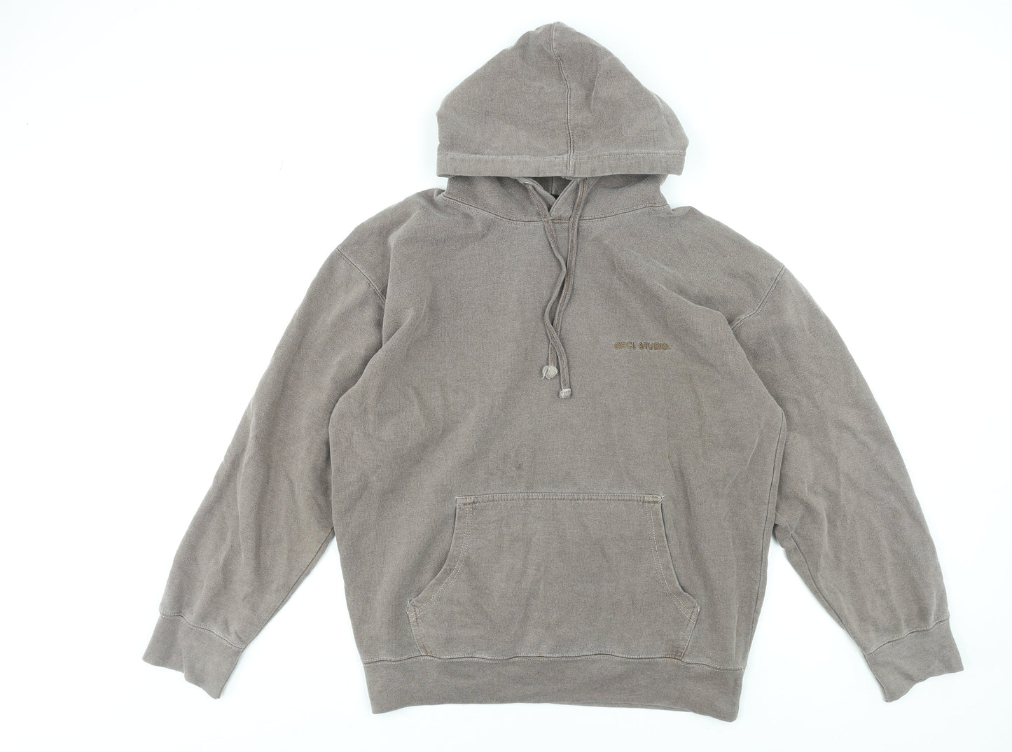 Boohoo Womens Brown Pullover Hoodie Medium Cotton Blend Casual