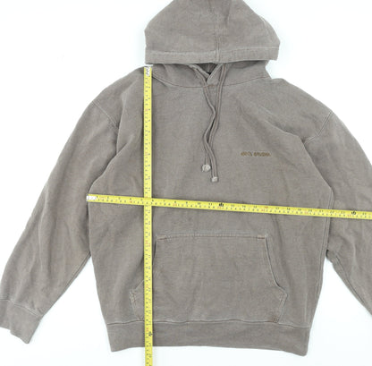 Boohoo Womens Brown Pullover Hoodie Medium Cotton Blend Casual