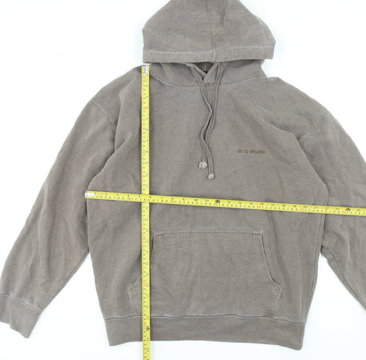 Boohoo Womens Brown Pullover Hoodie Medium Cotton Blend Casual