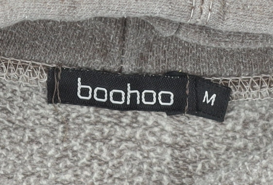 Boohoo Womens Brown Pullover Hoodie Medium Cotton Blend Casual
