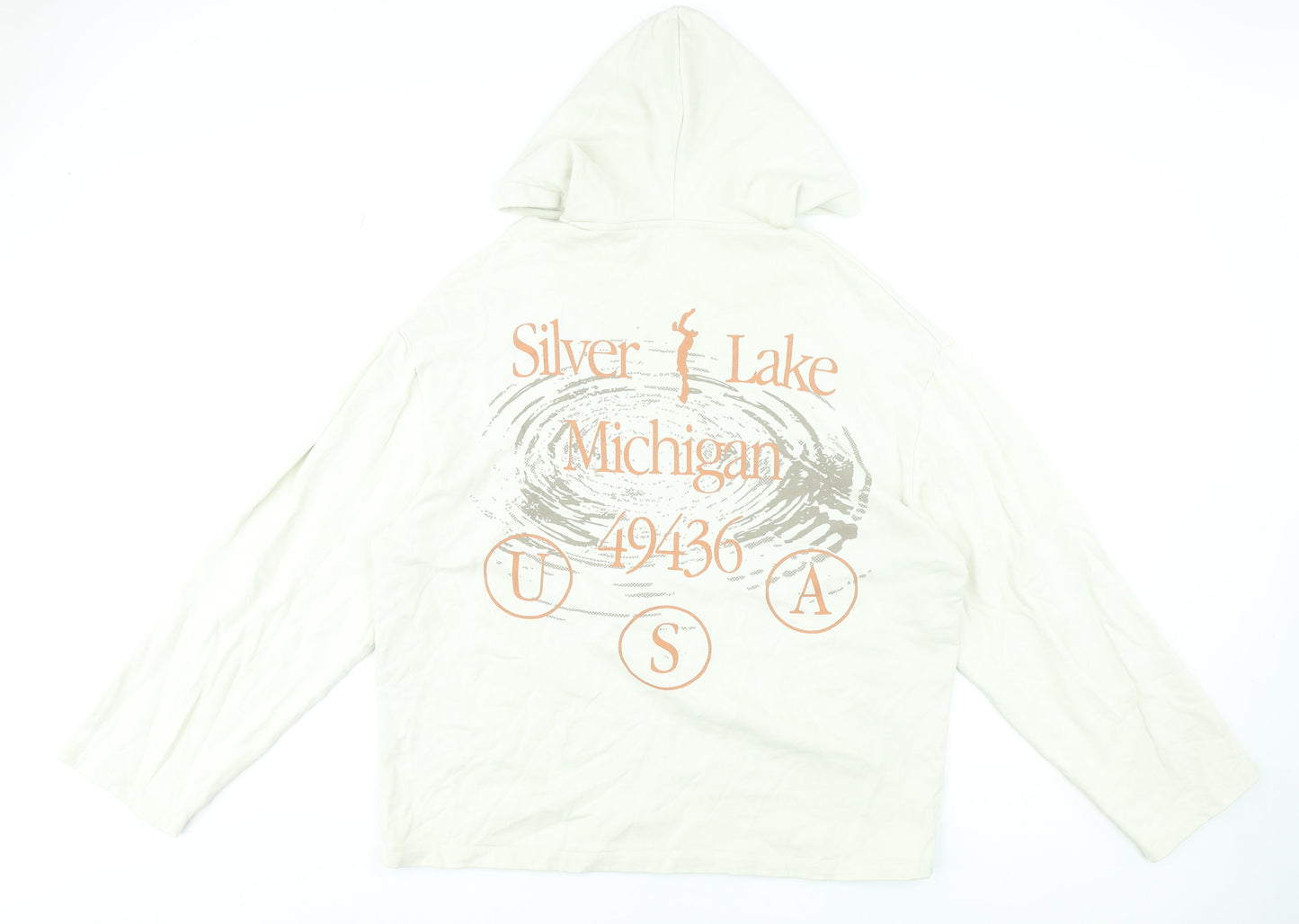 Mens UK Size M ASOS DESIGN Ivory Pullover Hoodie