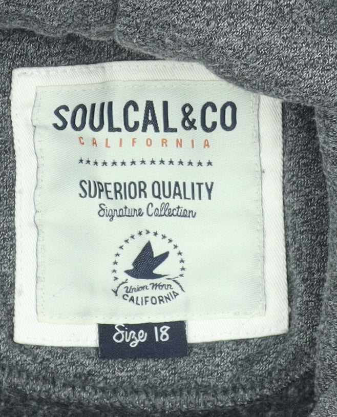 Womens UK Size 18 SoulCal & Co Grey Full Zip Hoodie