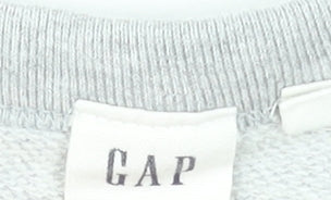 GAP Women Grey Crew Neck Pullover Sweatshirt L Cotton Blend Casual