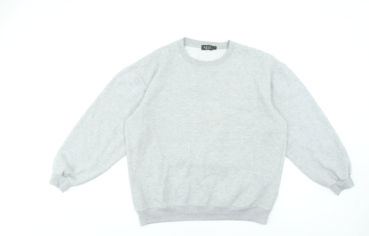Mens UK Size S boohooMAN Grey Pullover Sweatshirt
