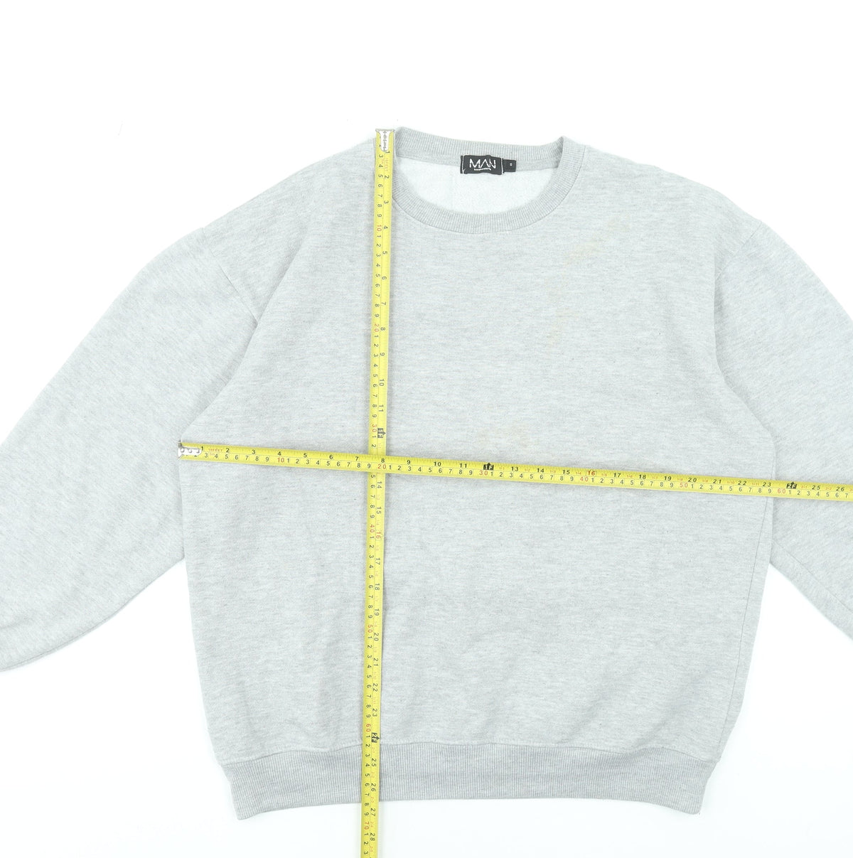 Mens UK Size S boohooMAN Grey Pullover Sweatshirt