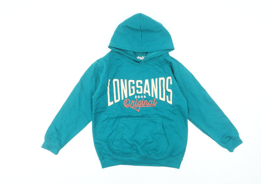Boys UK Size L Longsands Blue Pullover Hoodie