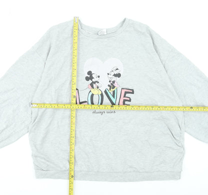 Womens UK Size 18 Disney Grey Pullover Sweatshirt