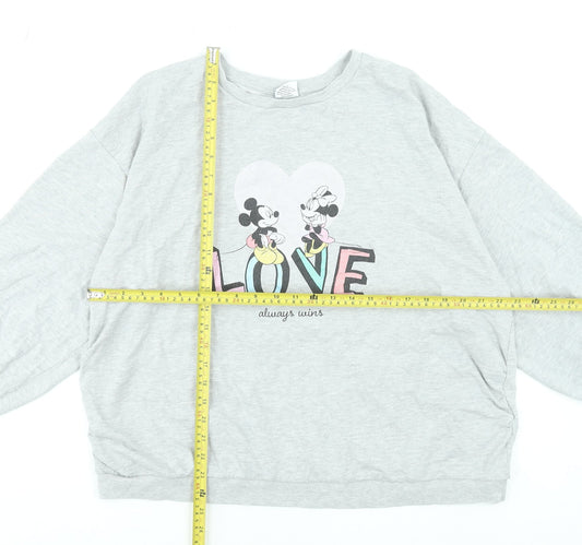 Womens UK Size 18 Disney Grey Pullover Sweatshirt