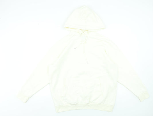 Boohoo Women Ivory Pullover Hoodie Small Relaxed Fit Casual