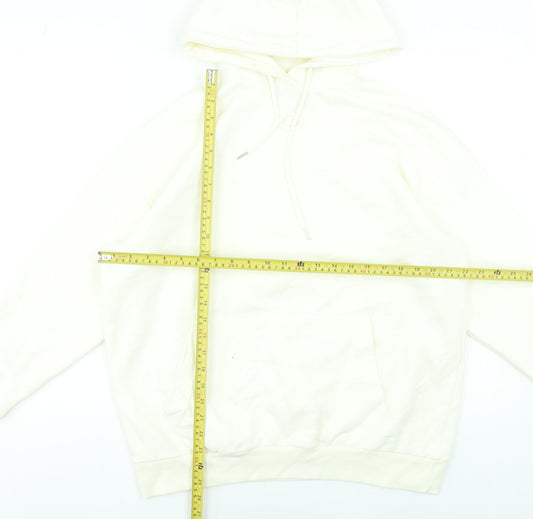 Boohoo Women Ivory Pullover Hoodie Small Relaxed Fit Casual