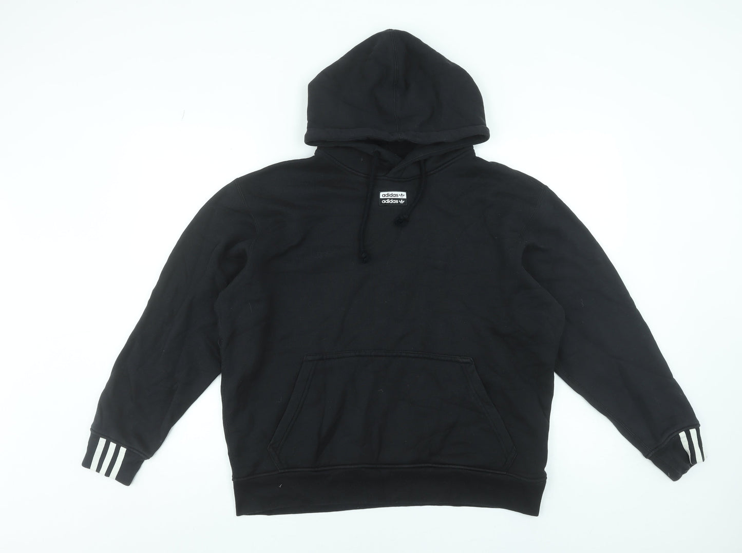 Adidas Men's Black Pullover Hoodie Size M Sports Fleece Sweatshirt