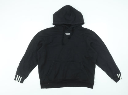 Adidas Men's Black Pullover Hoodie Size M Sports Fleece Sweatshirt