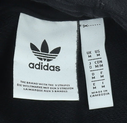 Adidas Men's Black Pullover Hoodie Size M Sports Fleece Sweatshirt