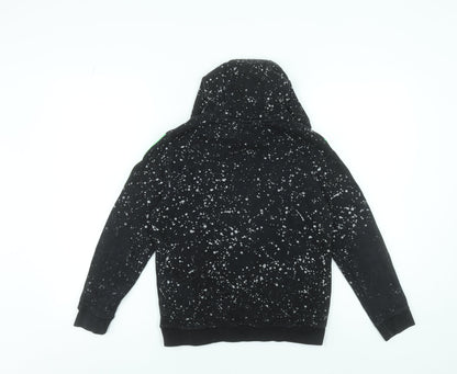 George Boys Black Minecraft Creeper Hoodie 10-11 Years Pullover Cotton Blend