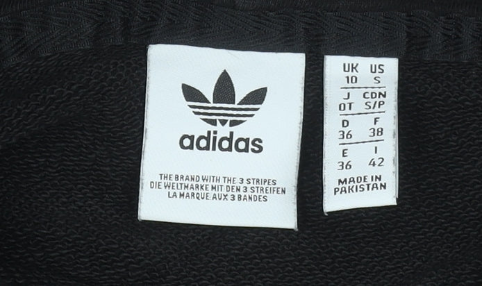 Womens UK Size 10 adidas Black Pullover Hoodie