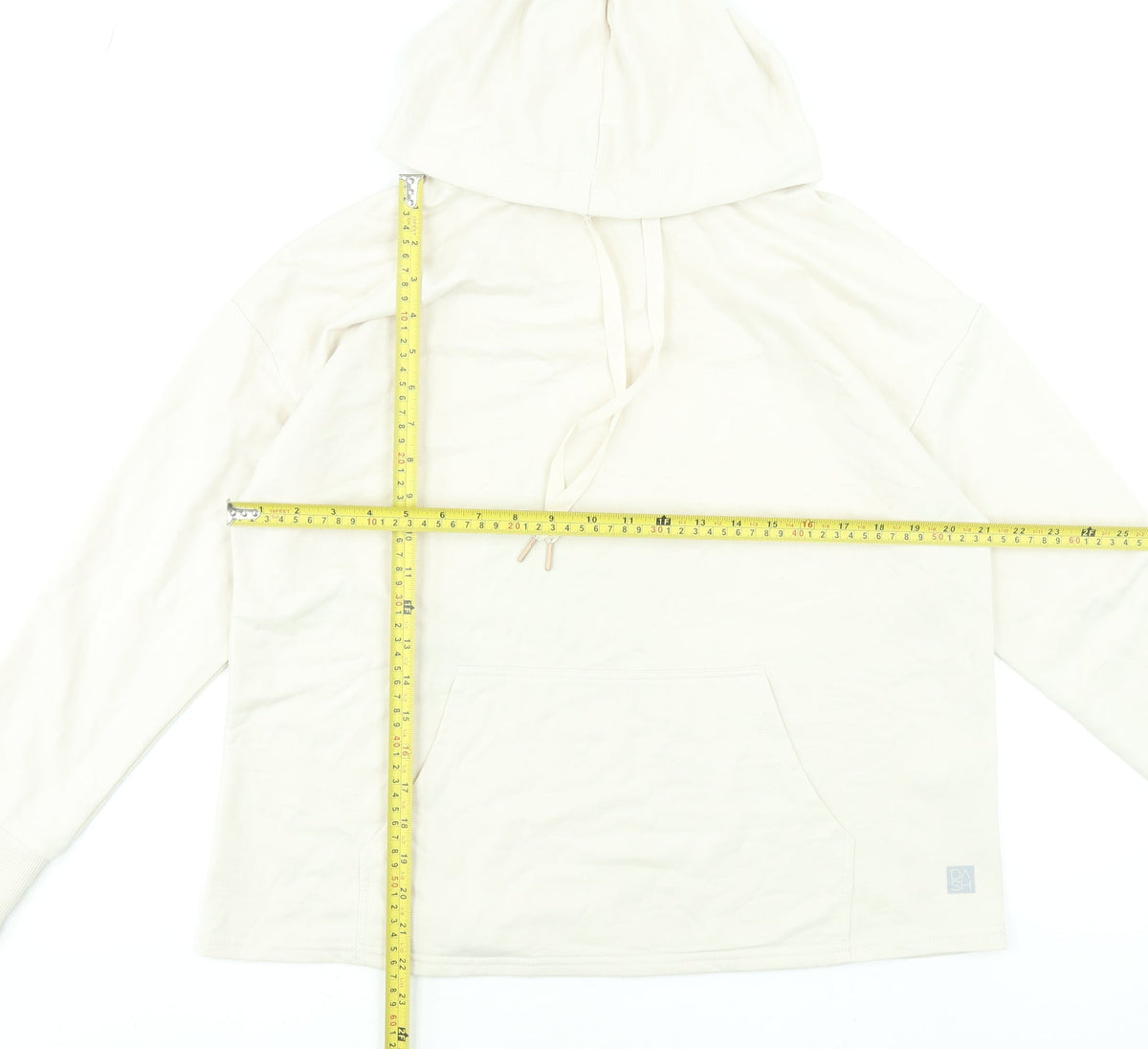 Dash Womens Beige Size 14 Pullover Hoodie Sweatshirt