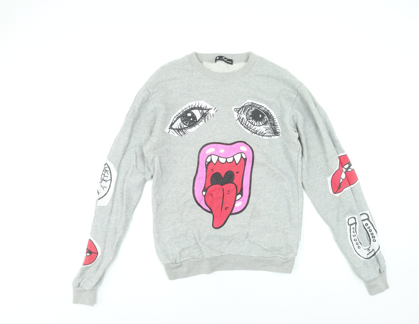 Womens UK Size 12 Influence Grey Pullover Sweatshirt