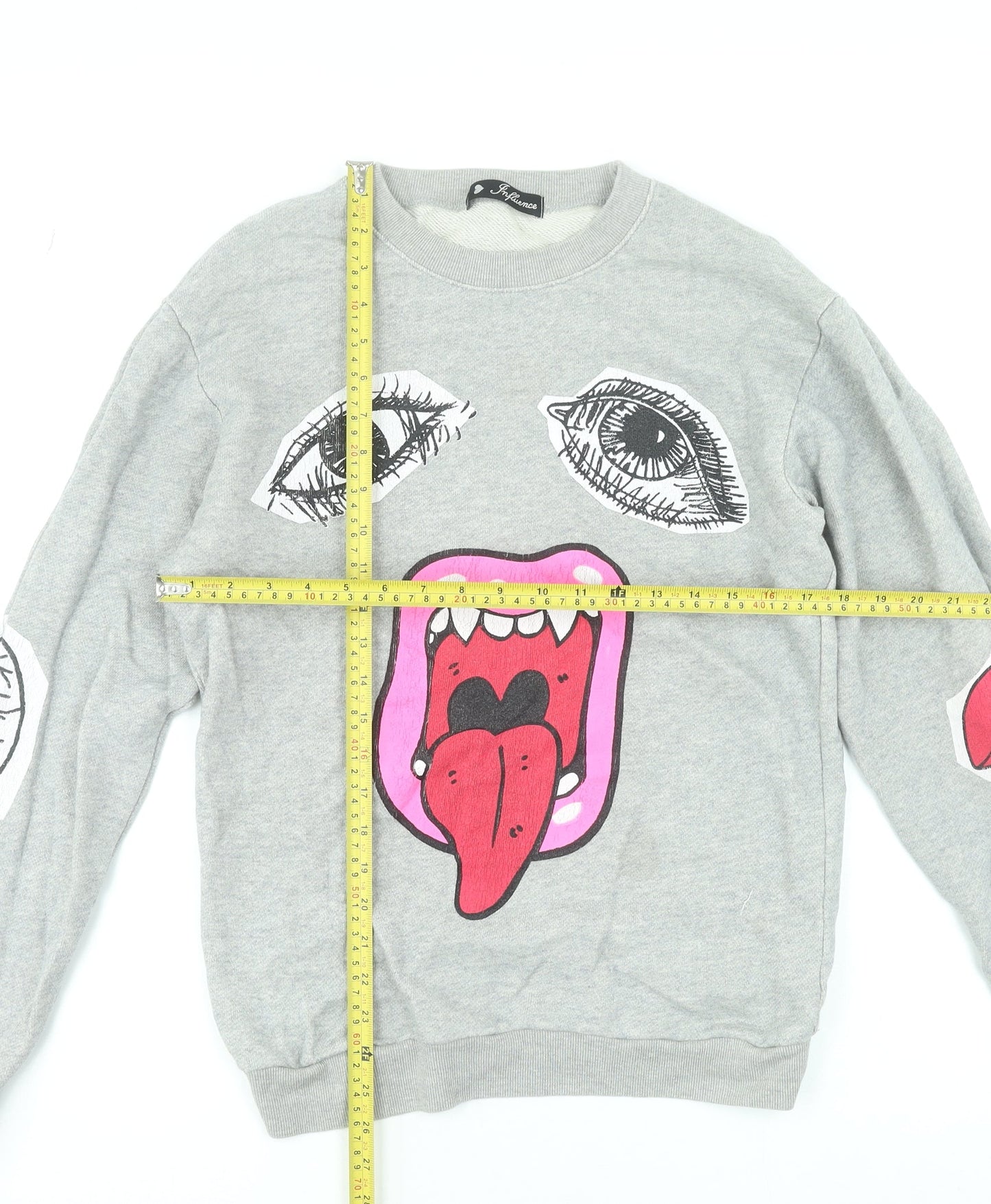 Womens UK Size 12 Influence Grey Pullover Sweatshirt