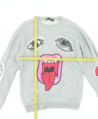 Womens UK Size 12 Influence Grey Pullover Sweatshirt