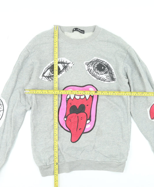 Womens UK Size 12 Influence Grey Pullover Sweatshirt