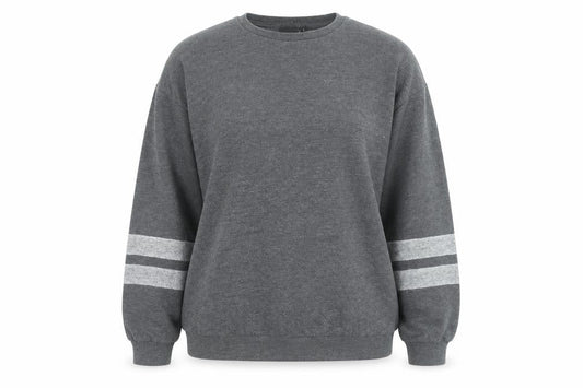 Front view of ASOS Women Grey Long Sleeve Crew Neck Pullover Sweatshirt, size 12