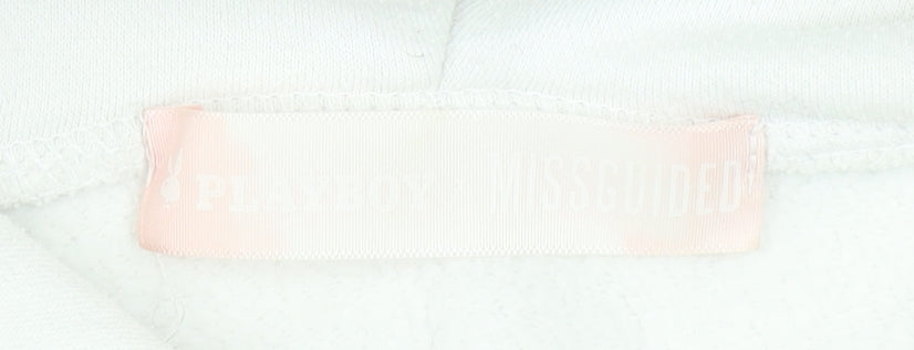 Womens UK Size 6 Missguided White Pullover Hoodie