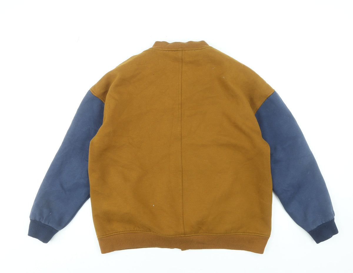 Mens UK Size L Gujee Brown Varsity Jacket