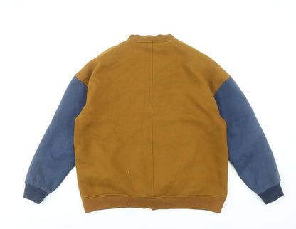 Mens UK Size L Gujee Brown Varsity Jacket