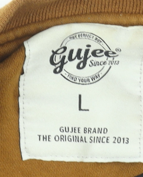 Mens UK Size L Gujee Brown Varsity Jacket