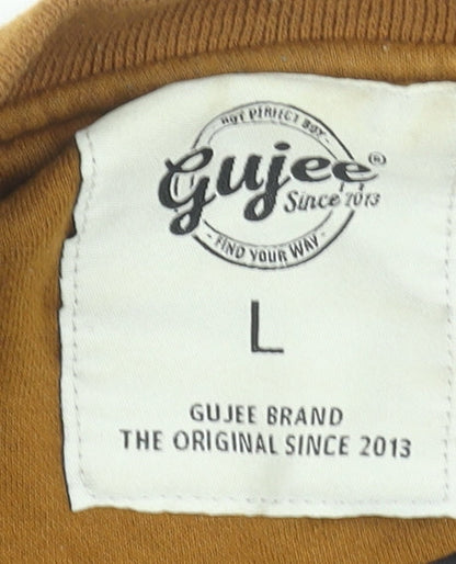 Mens UK Size L Gujee Brown Varsity Jacket