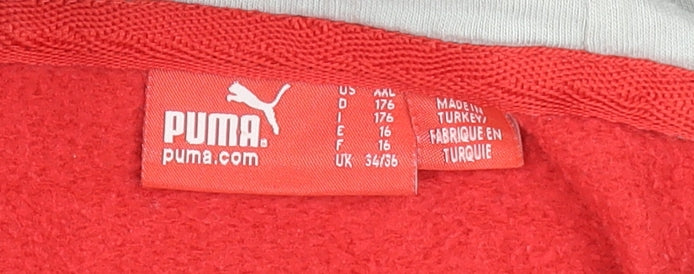 Womens UK Size 10 PUMA Red Pullover Hoodie