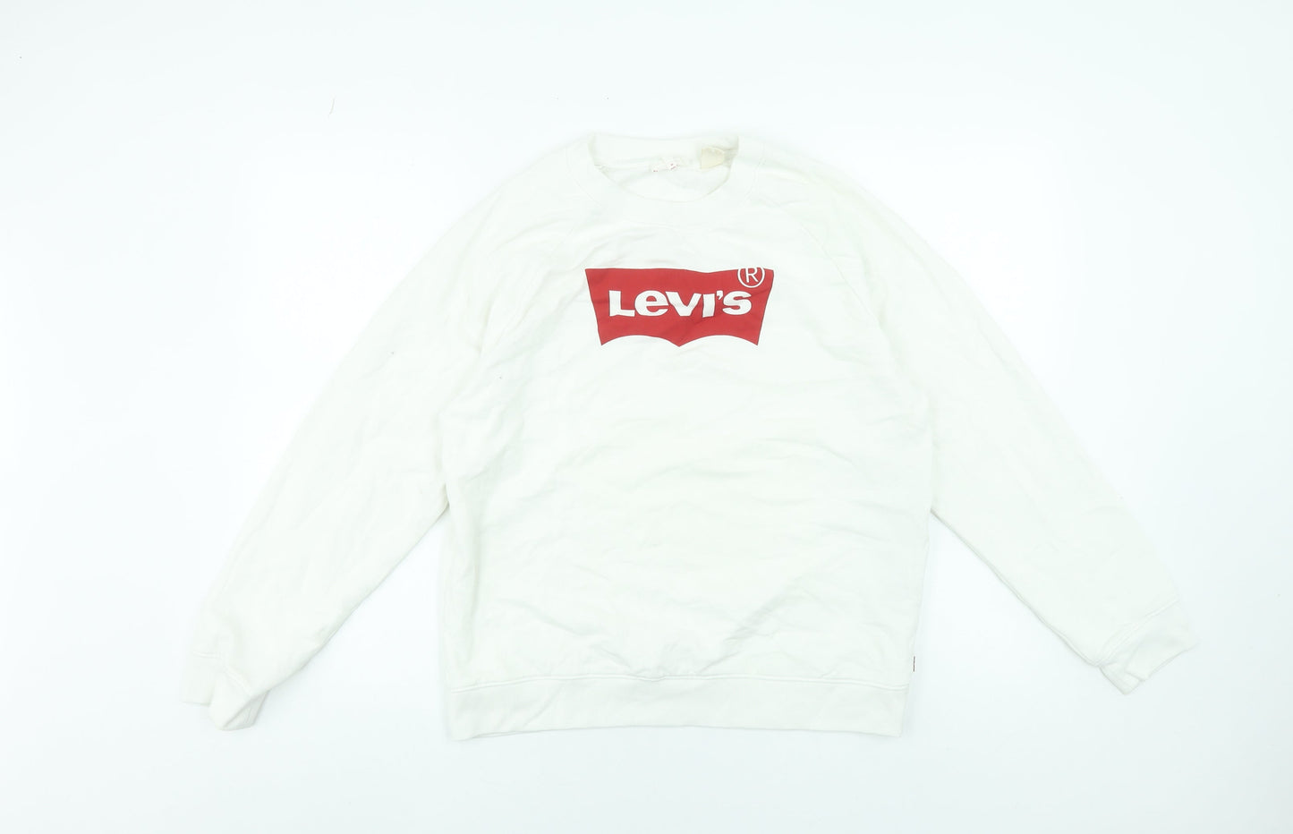 Womens UK Size M Levi's White Pullover Sweatshirt