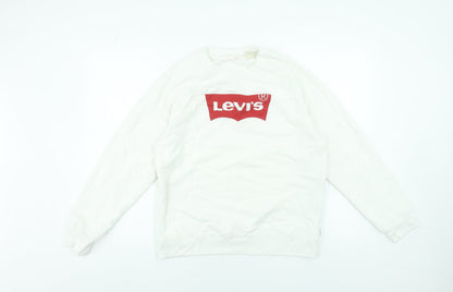 Womens UK Size M Levi's White Pullover Sweatshirt