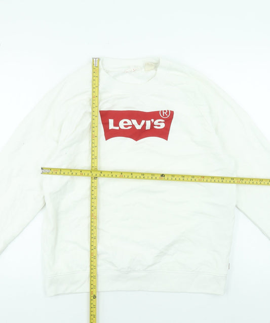 Womens UK Size M Levi's White Pullover Sweatshirt