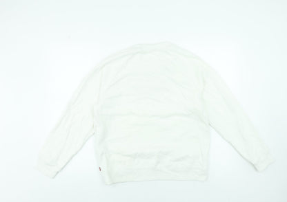 Womens UK Size M Levi's White Pullover Sweatshirt