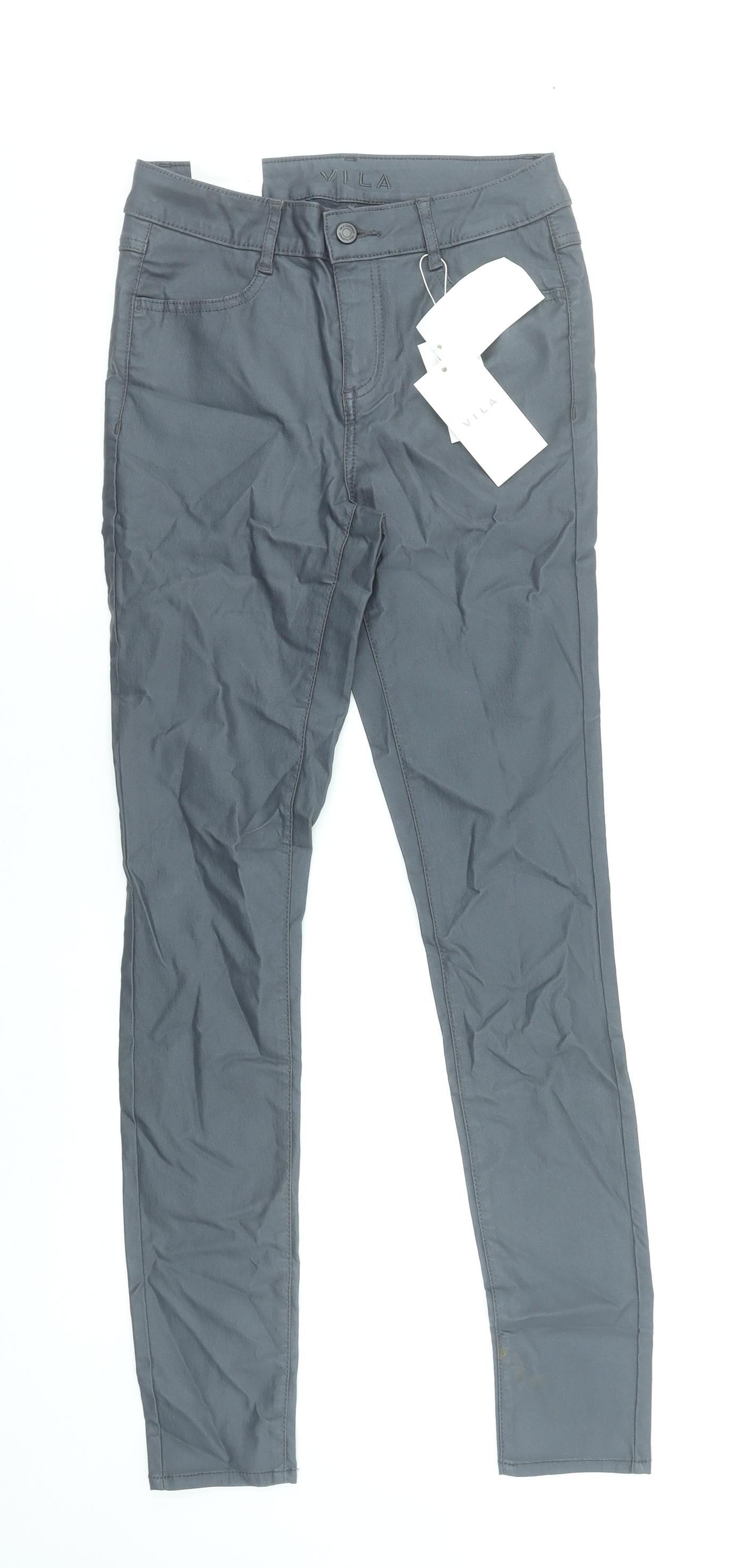 Womens UK Size 12 VILA Slim Fit Skinny Grey Jeans